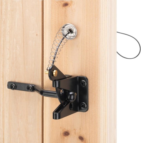 Self locking gate latch black - latch,