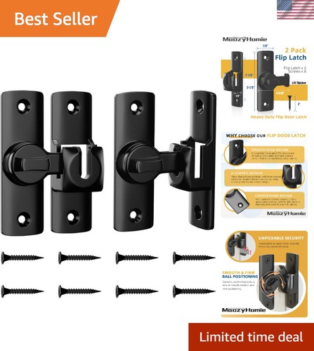 Black flip door lock - black,