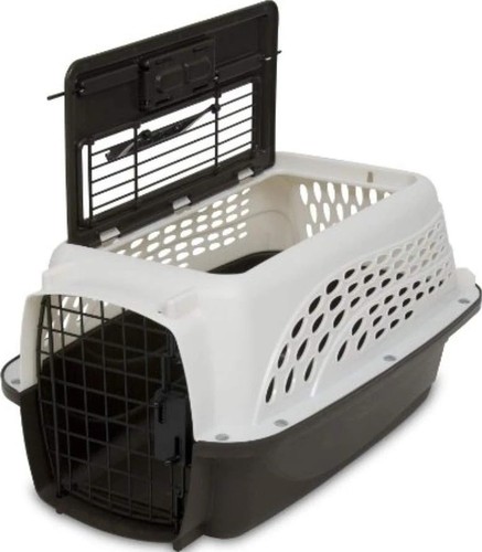 Two door plastic pet kennel - two,