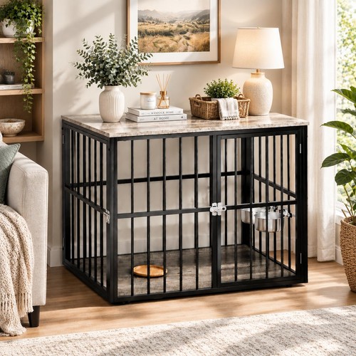 Dog crate furniture with - furniture, 2